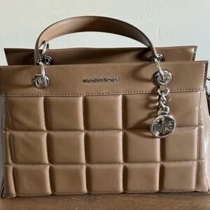 Michael Kors Brown Quilted Satchel